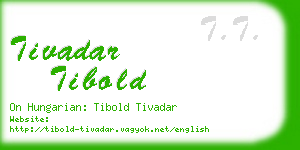 tivadar tibold business card